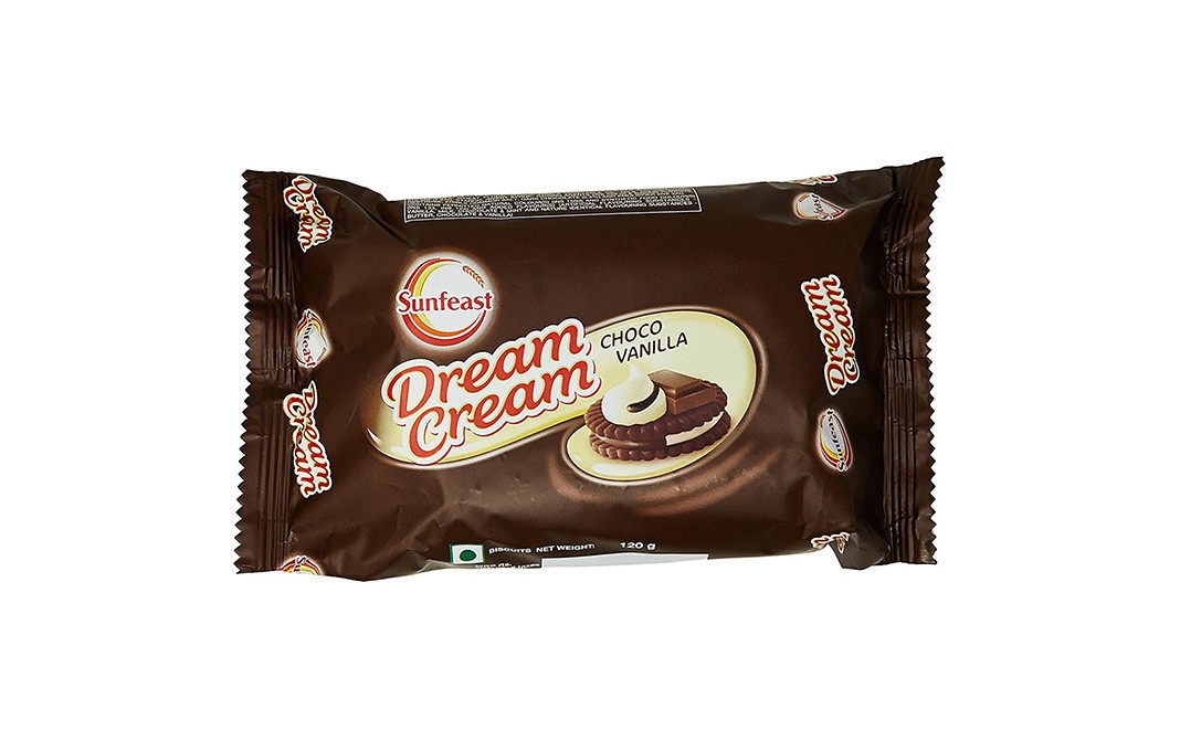 Sunfeast Dream Cream Choco Vanilla Biscuits   Pack  120 grams